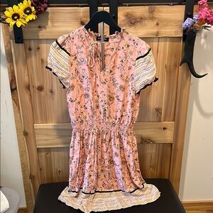 Sucrefas Floral Peach Midi Dress